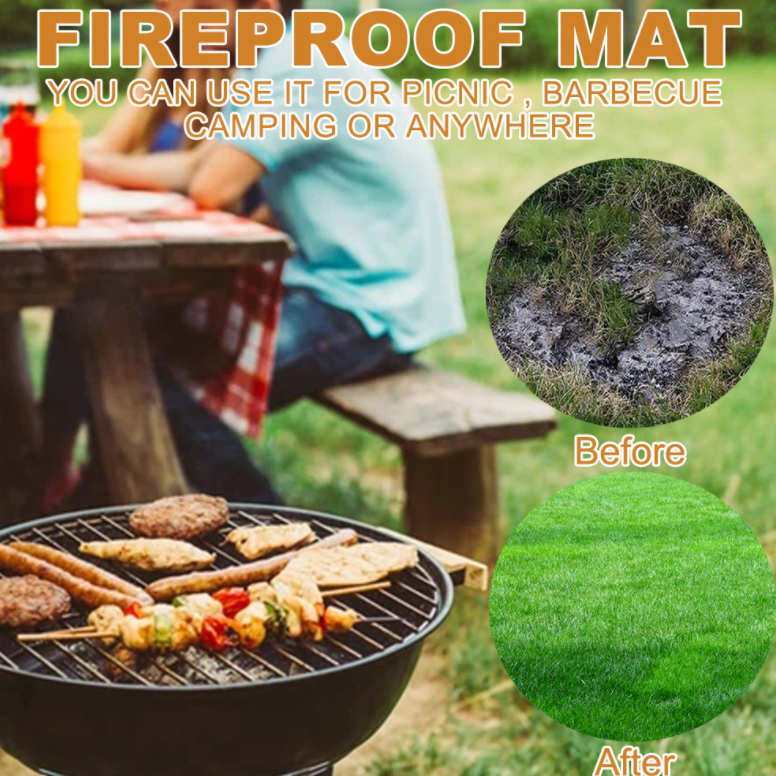BBQ Fireproof Mat Firepad Cover 120 CM