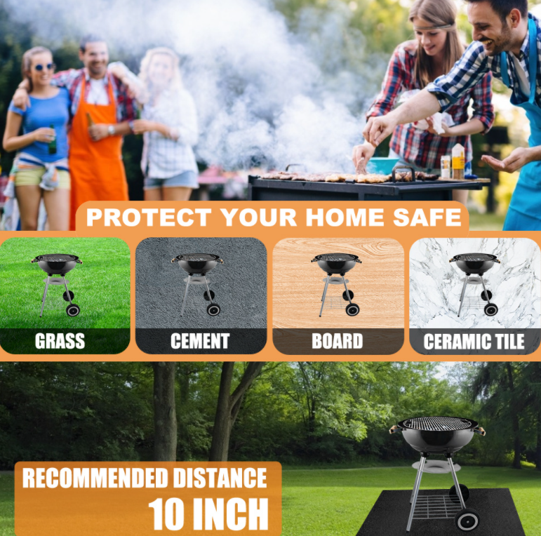 BBQ Fireproof Mat Firepad Cover 120 CM