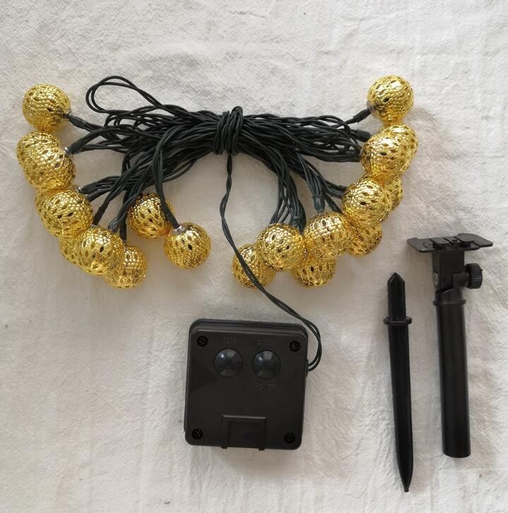 Hollow Ball Wrought Iron 20 LED Solar Light 5M Hollow Ball Wrought Iron 20 LED Solar Light 5M