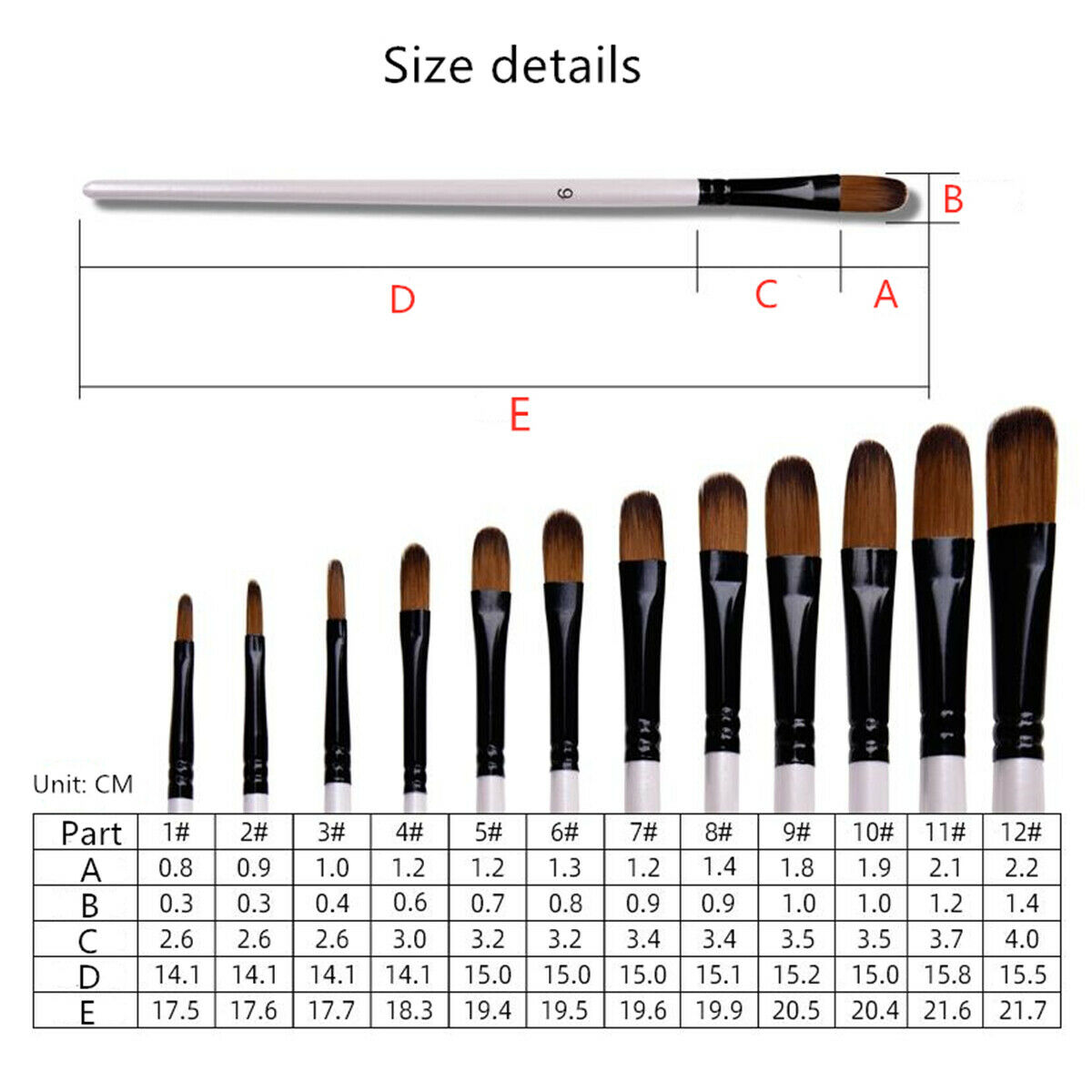 12 Pcs Art Painting Brushes