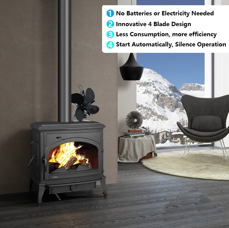 Heat Powered Stove Fan Fireplace Fan