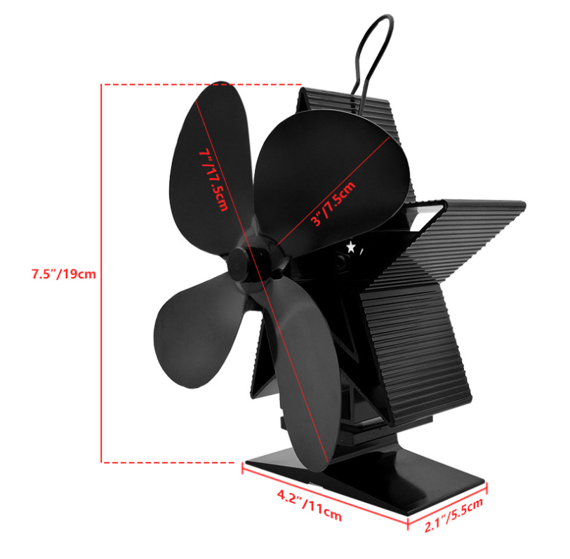 Heat Powered Stove Fan Fireplace Fan