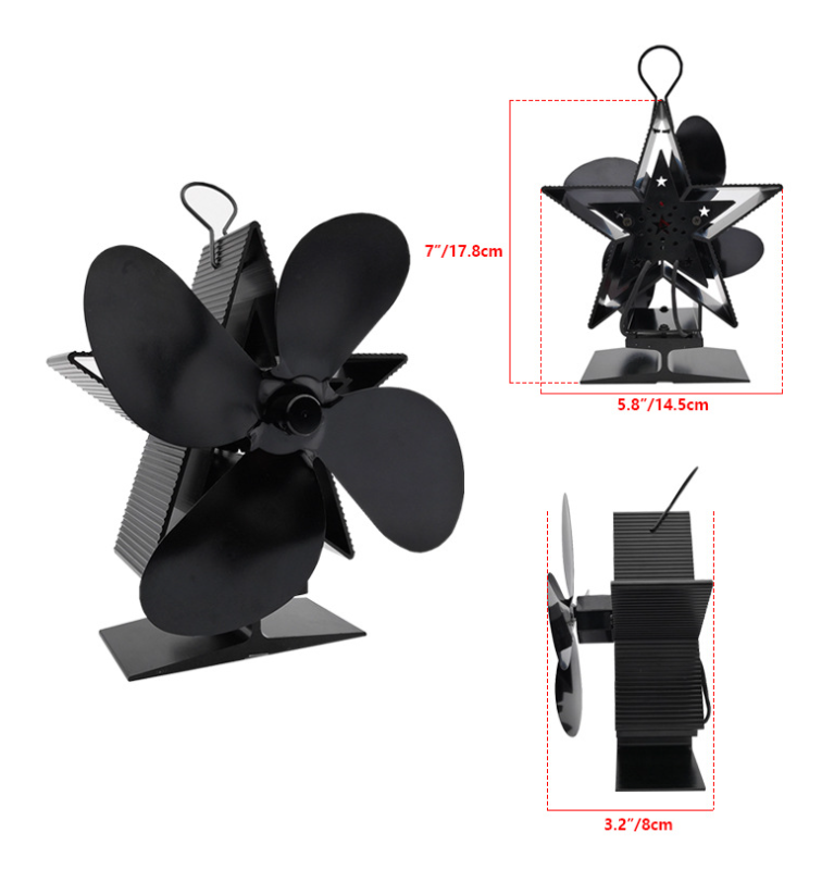 Heat Powered Stove Fan Fireplace Fan