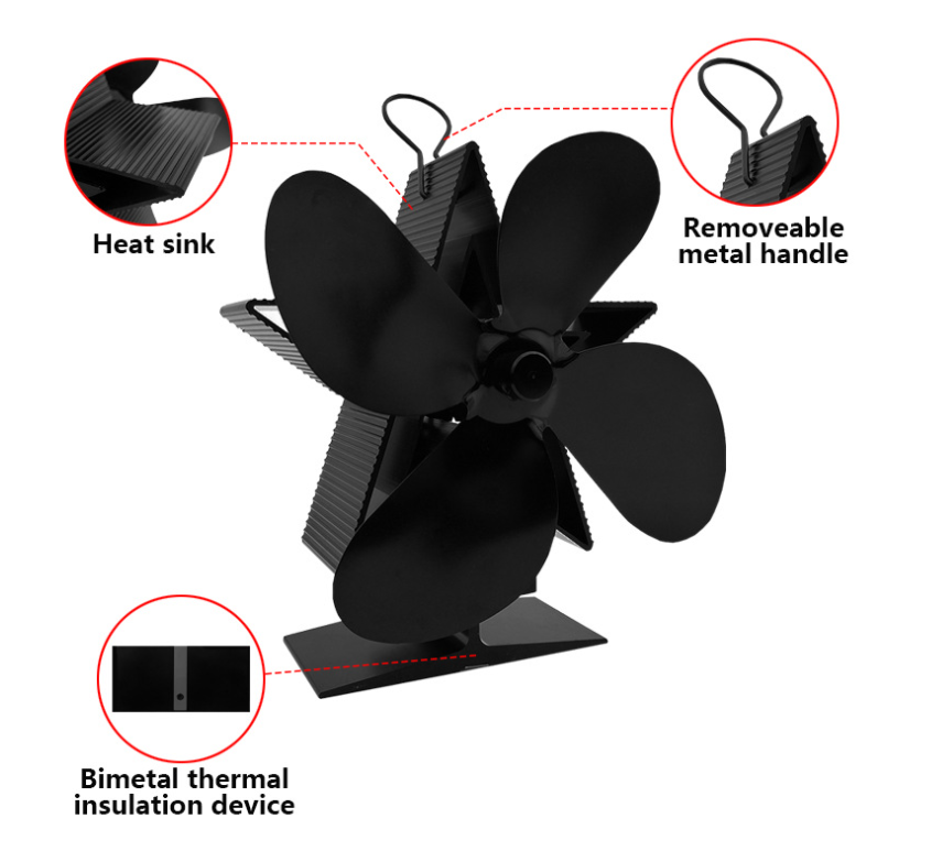 Heat Powered Stove Fan Fireplace Fan