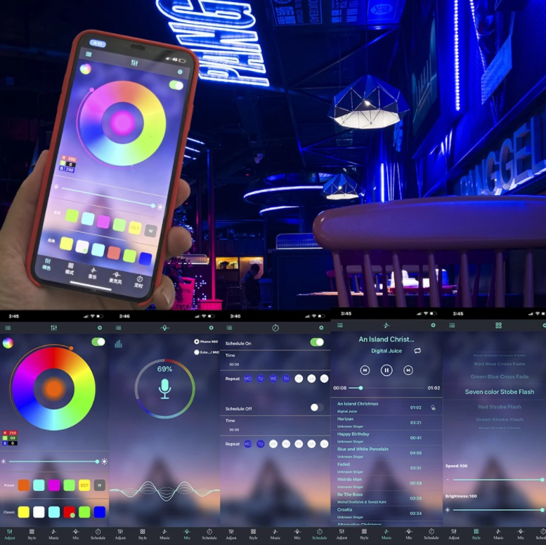 Waterproof LED Strip Light RGB Bluetooth Control 3M