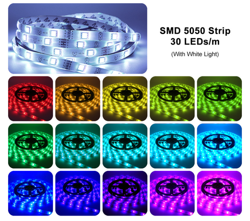 Waterproof LED Strip Light RGB Bluetooth Control 3M