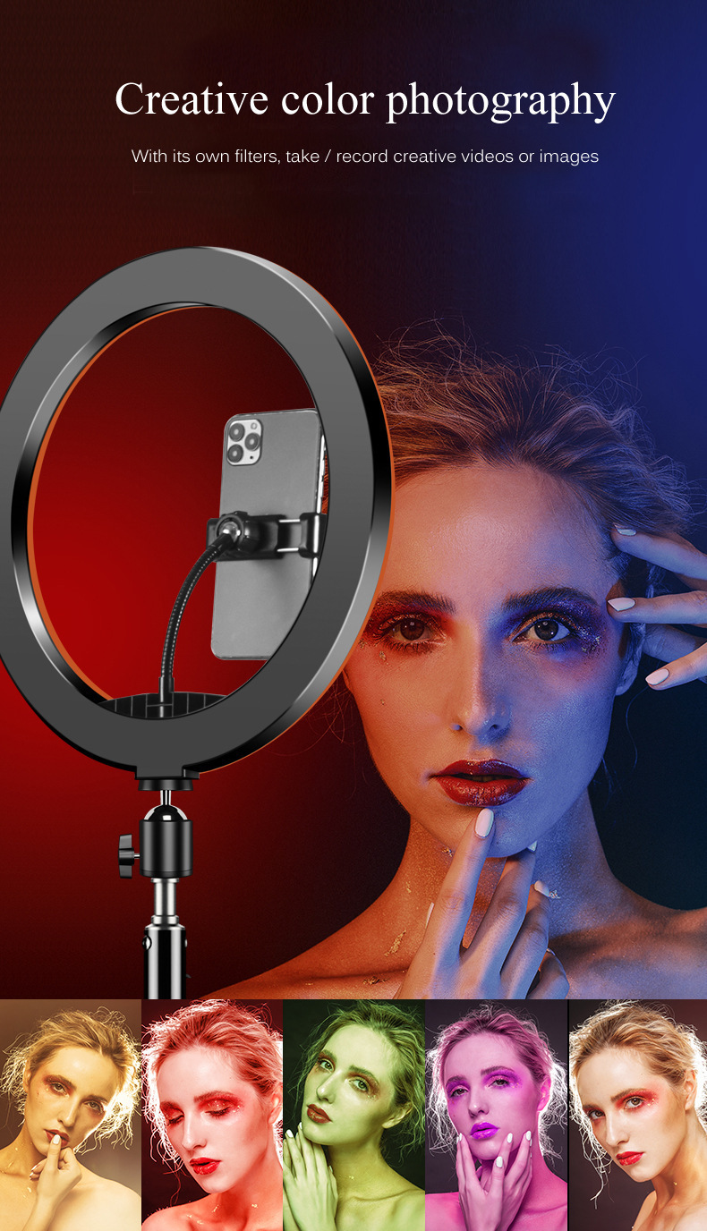 LED Selfie RGB Ring Light with Tripod Stand 2M LED Selfie RGB Ring Light with Tripod Stand 2M