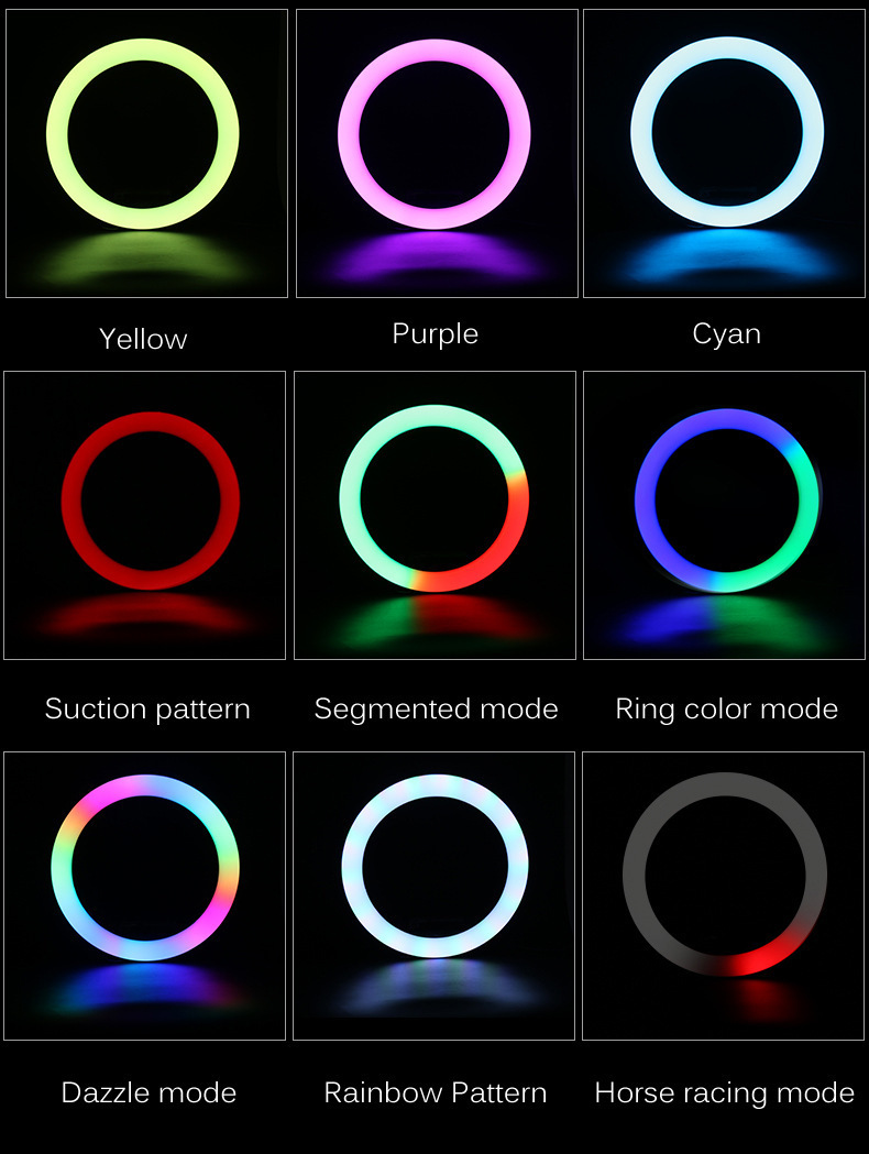 LED Selfie RGB Ring Light with Tripod Stand 2M LED Selfie RGB Ring Light with Tripod Stand 2M