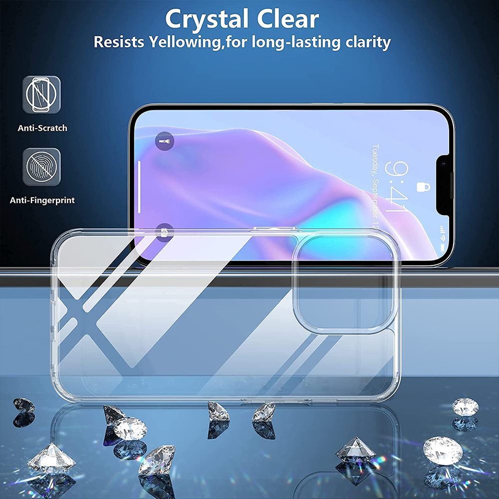 iPhone 13 Pro Max Case Clear Shockproof Gel Case