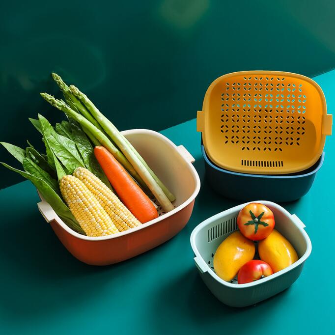 Kitchen Double Drain Basket