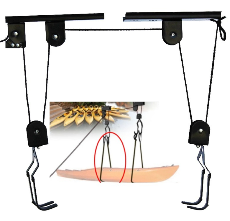 Kayak Hoist Lift Pulley System Hanging Hook 57KG Kayak Hoist Lift Pulley System Hanging Hook 57KG