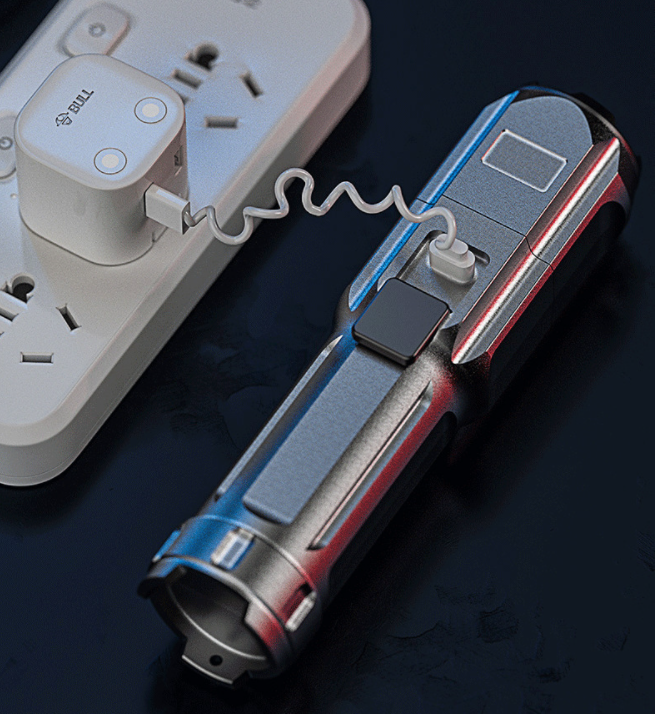 LED Zoomable Flashlight Torch Rechargeable