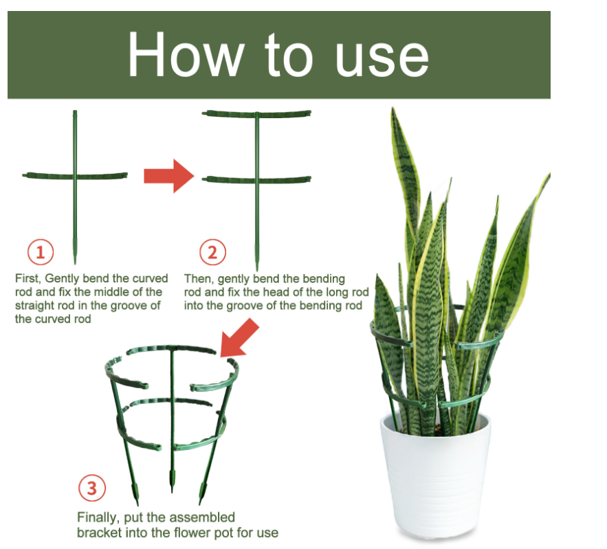 Plant Support Flower Pot Holder 3 Pairs