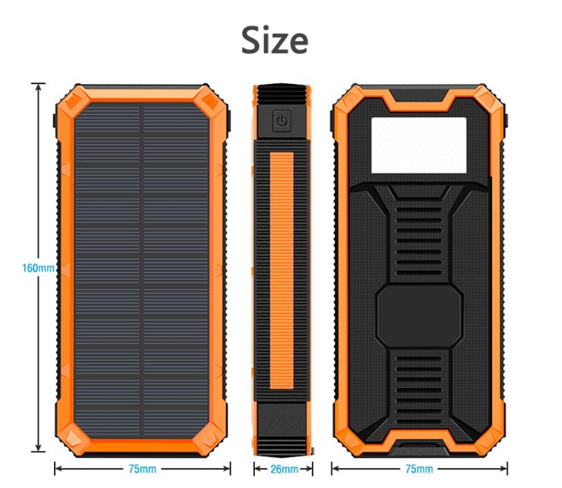 Solar Power Bank Portable 20000mAh