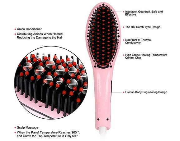 Electric Straight Hair Comb Brush