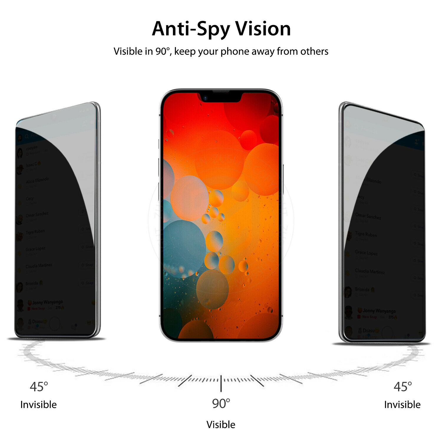 iPhone 13 Pro Privacy Full Tempered Glass Screen Protector