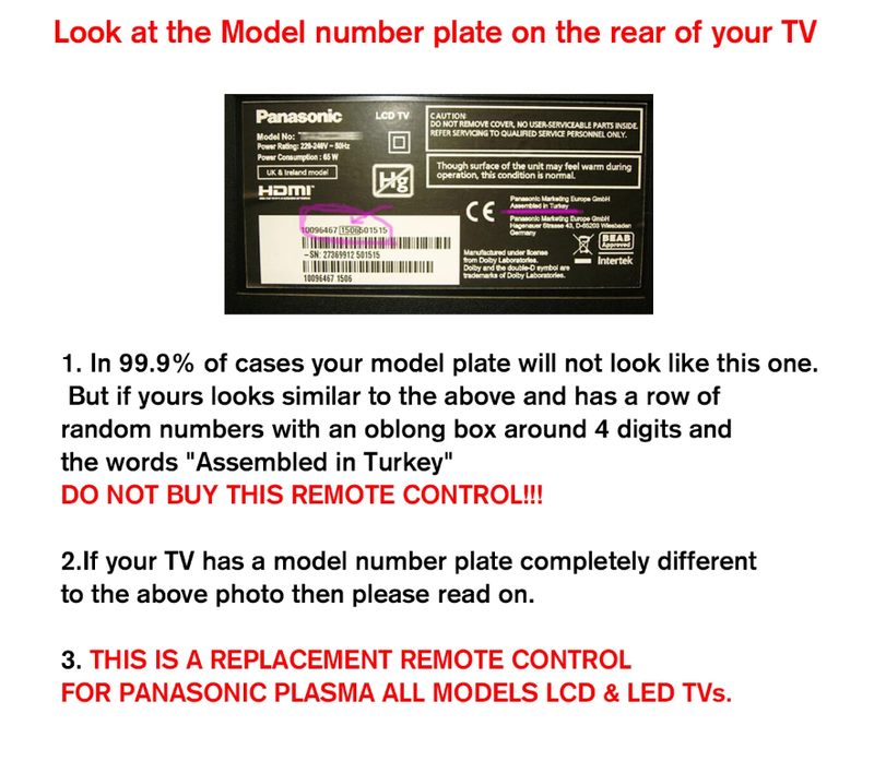 Panasonic TV Remote
