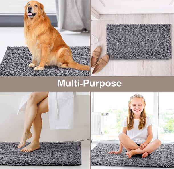 Non slip Microfiber Absorbent Chenille Bath Bathroom Floor Mat Shower Rug
