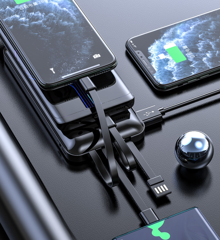 Power Bank Built-in 4 Cables Powerbank 20000mAh