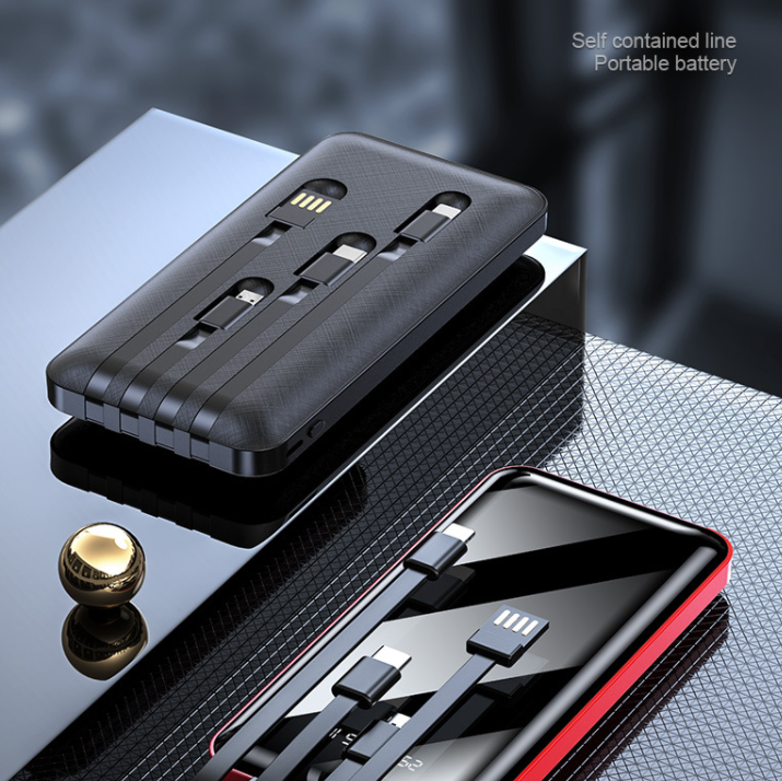 Power Bank Built-in 4 Cables Powerbank 20000mAh