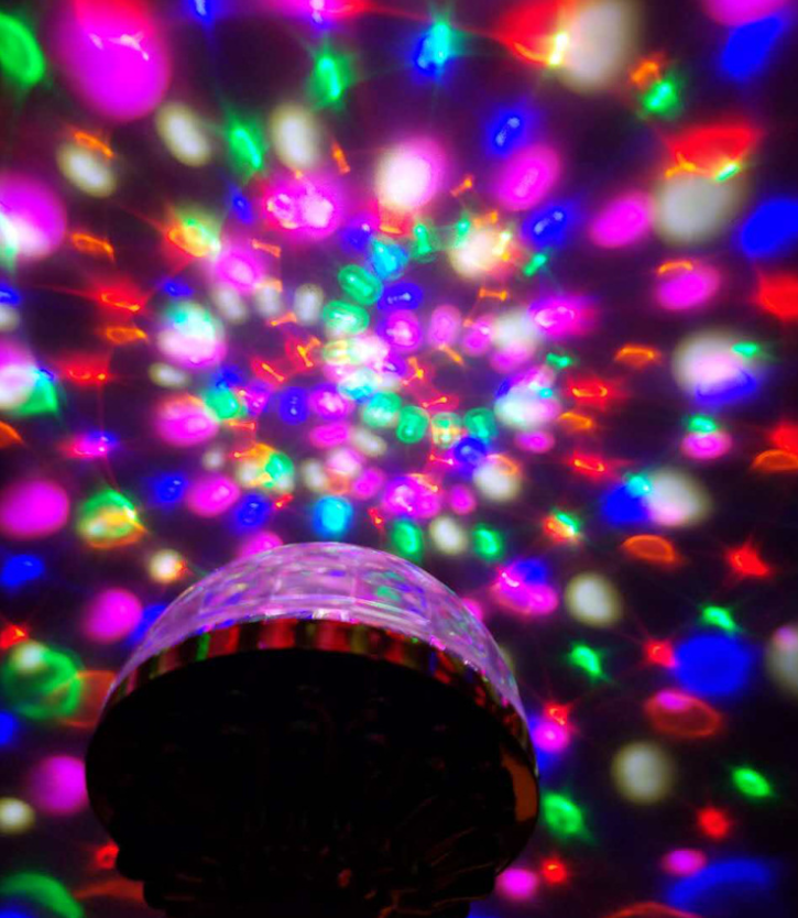 Rotating Crystal Ball RGB LED E27 Bulb 6W