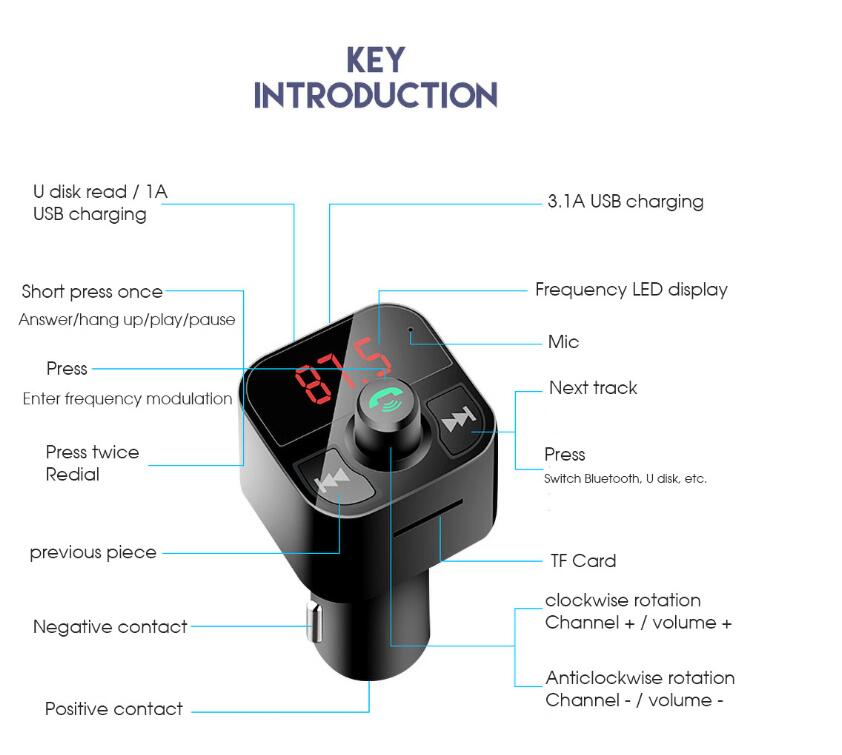 Bluetooth FM Transmitter for Car Music Player Bluetooth FM Transmitter for Car Music Player