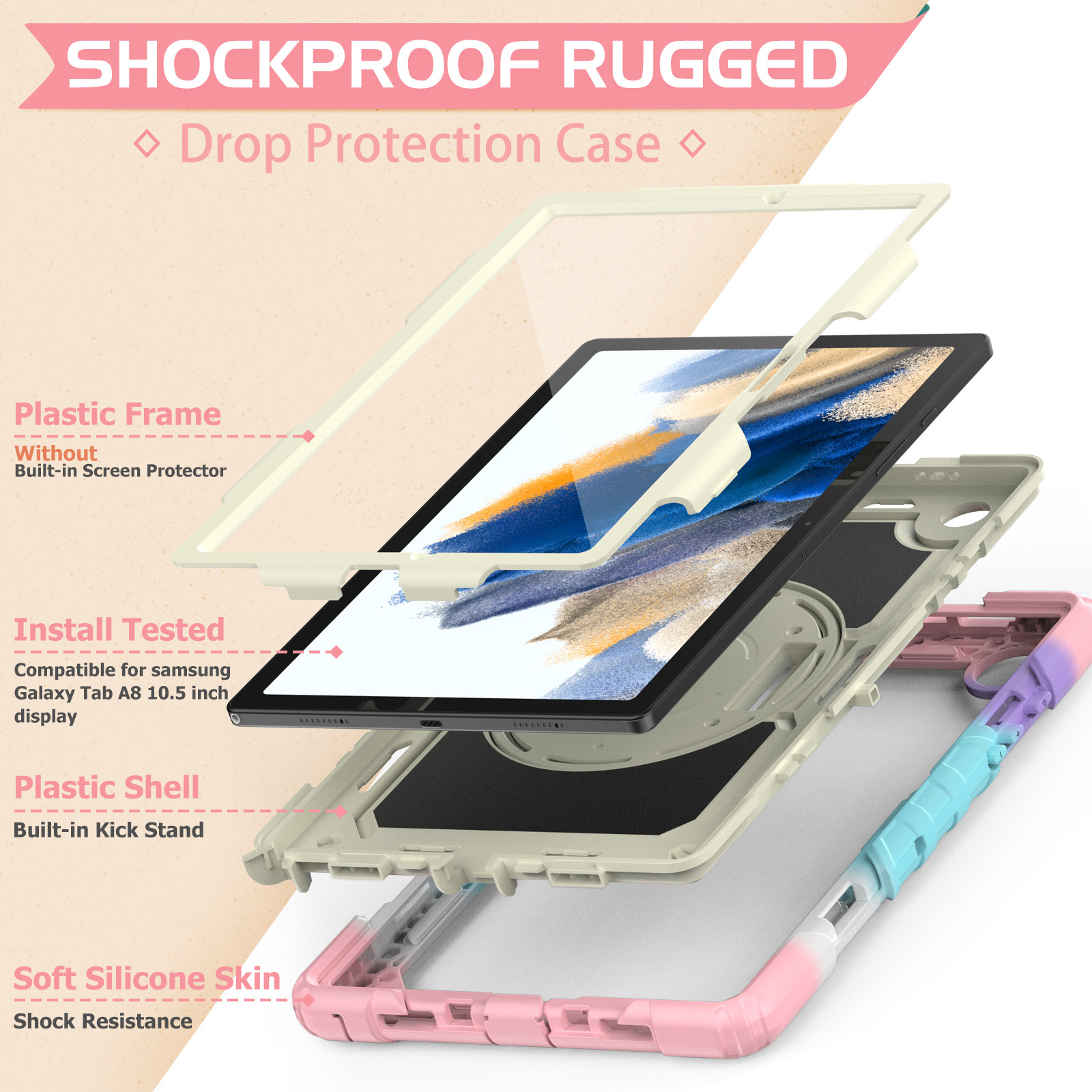 Samsung Galaxy Tab A8 10.5 Shockproof Heavy Duty Tough Case Cover