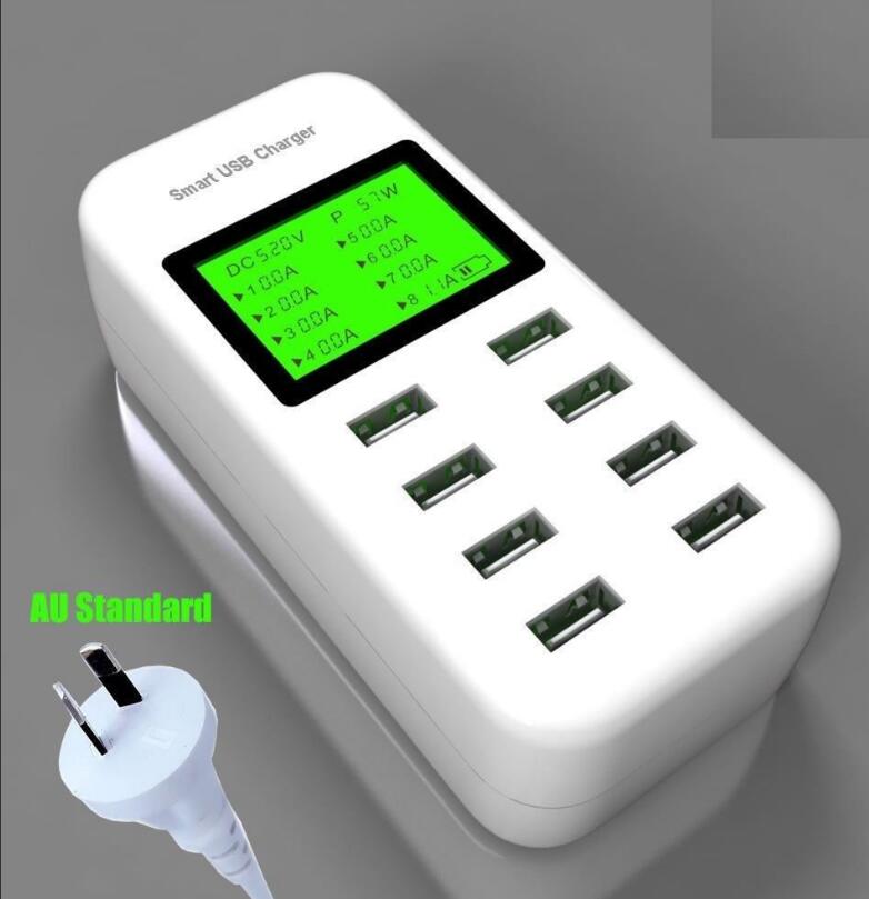 8 Port USB Quick Charger with LCD Display 40W