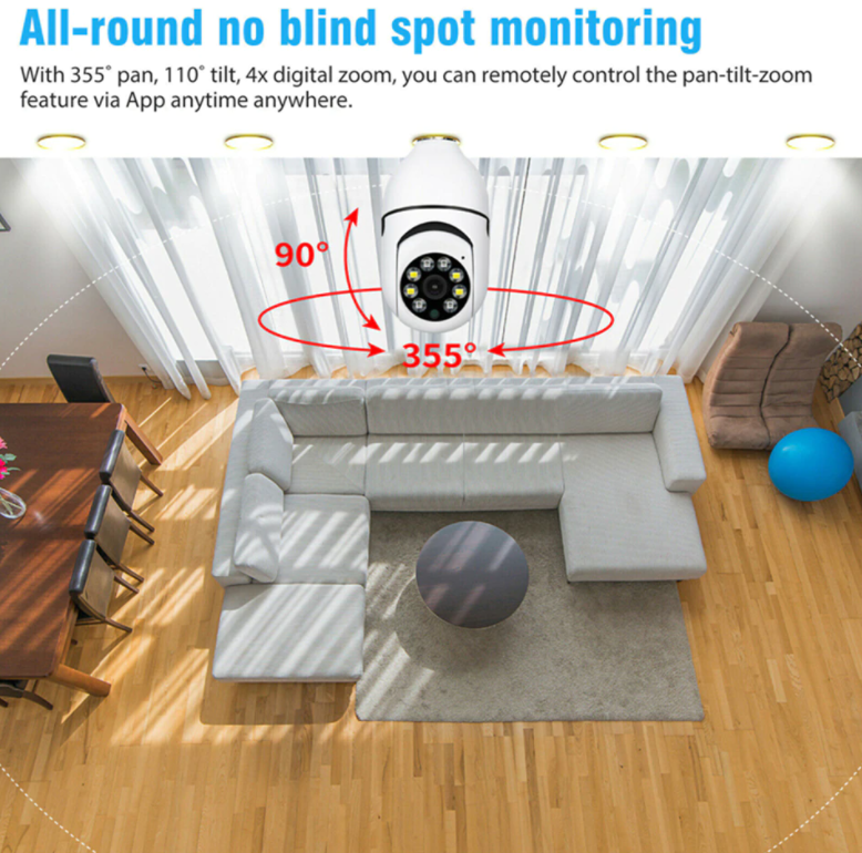 E27 LED Bulb Full HD Wireless Home Security WiFi CCTV E27 LED Bulb Full HD Wireless Home Security WiFi CCTV