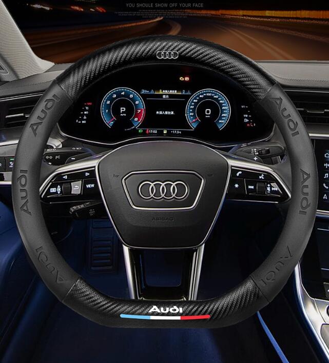 Steering Wheel Cover for Audi Carbon Fiber Pattern