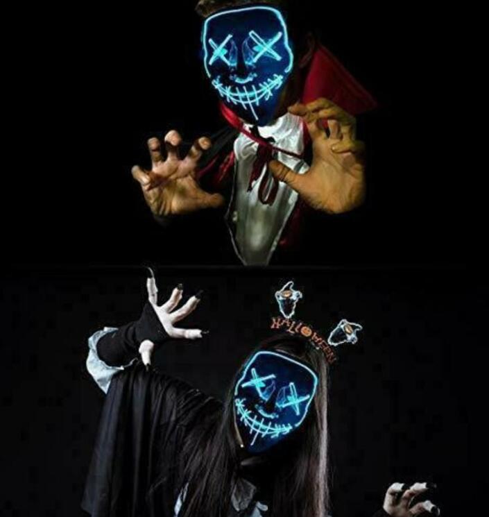 Glow LED Party Costume Mask Halloween Masks -Blue Glow LED Party Costume Mask Halloween Masks -Blue
