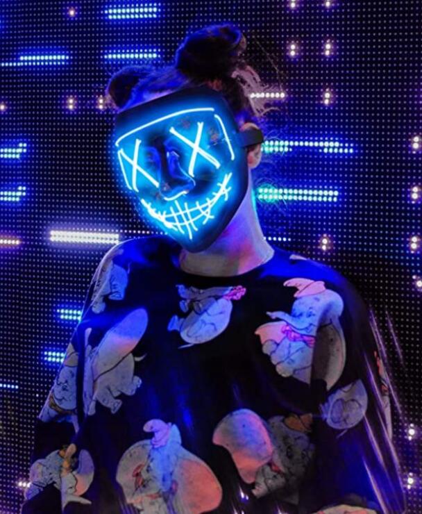 Glow LED Party Costume Mask Halloween Masks -Blue Glow LED Party Costume Mask Halloween Masks -Blue