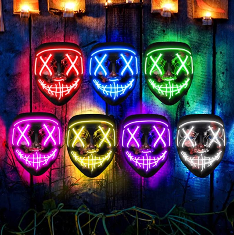 Glow LED Party Costume Mask Halloween Masks -Green Glow LED Party Costume Mask Halloween Masks -Green