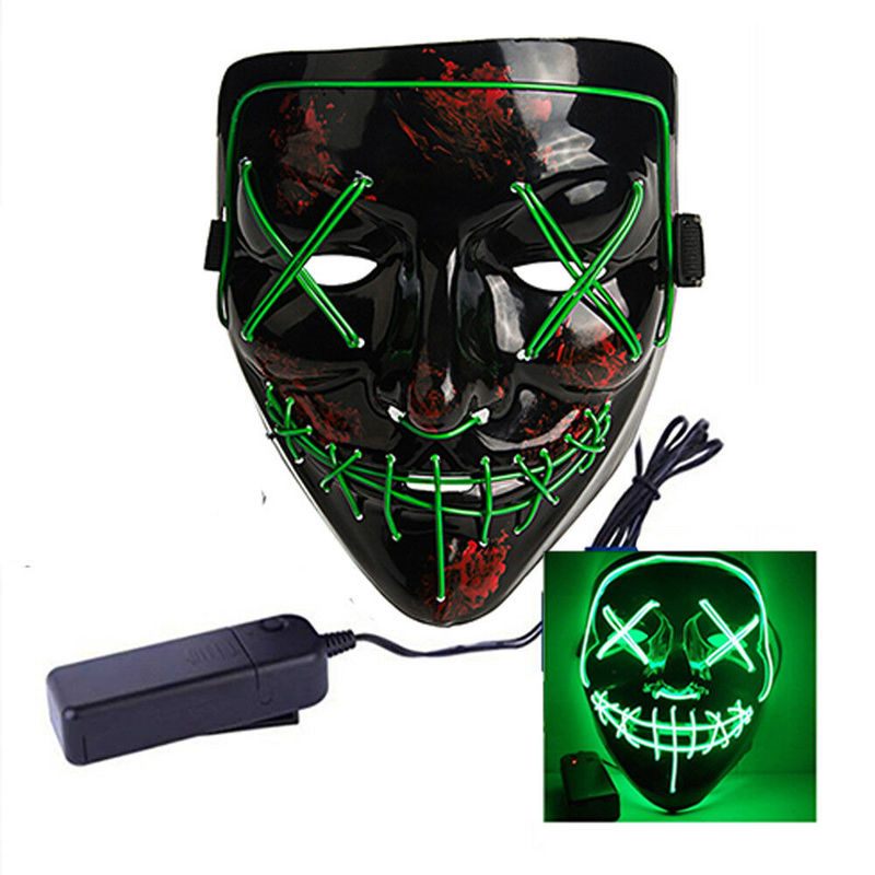 Glow LED Party Costume Mask Halloween Masks -Green Glow LED Party Costume Mask Halloween Masks -Green