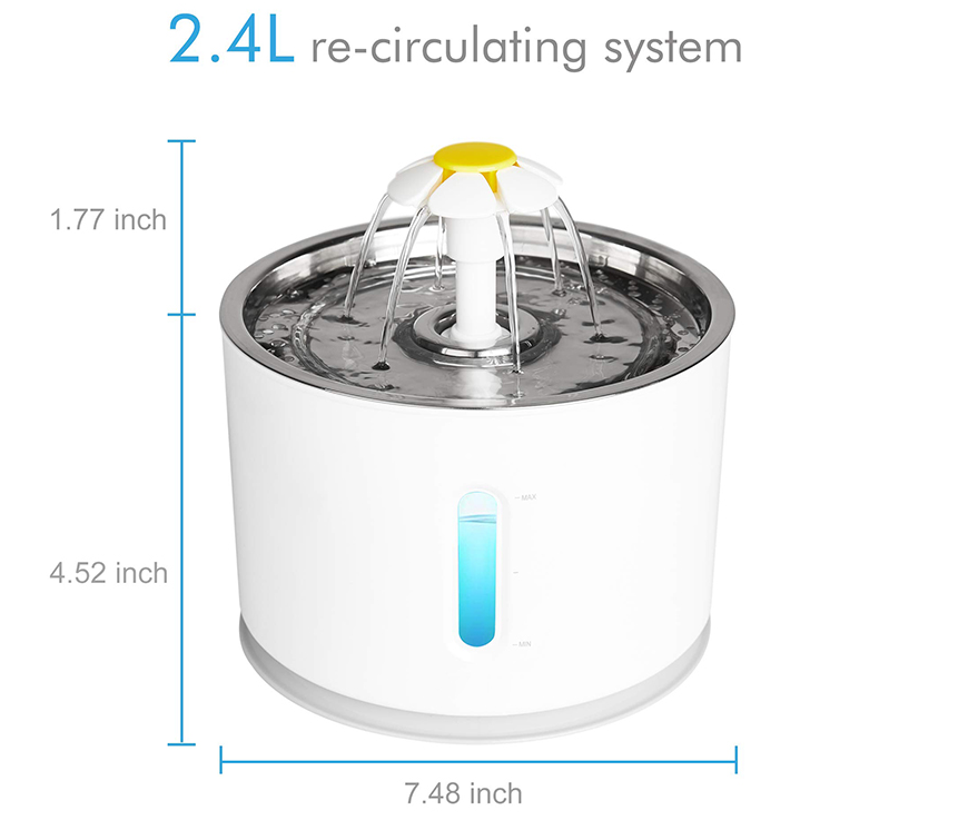Pet Water Fountain Stainless Steel Drinking Dispenser
