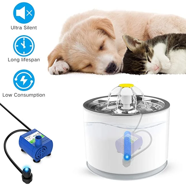 Pet Water Fountain Stainless Steel Drinking Dispenser