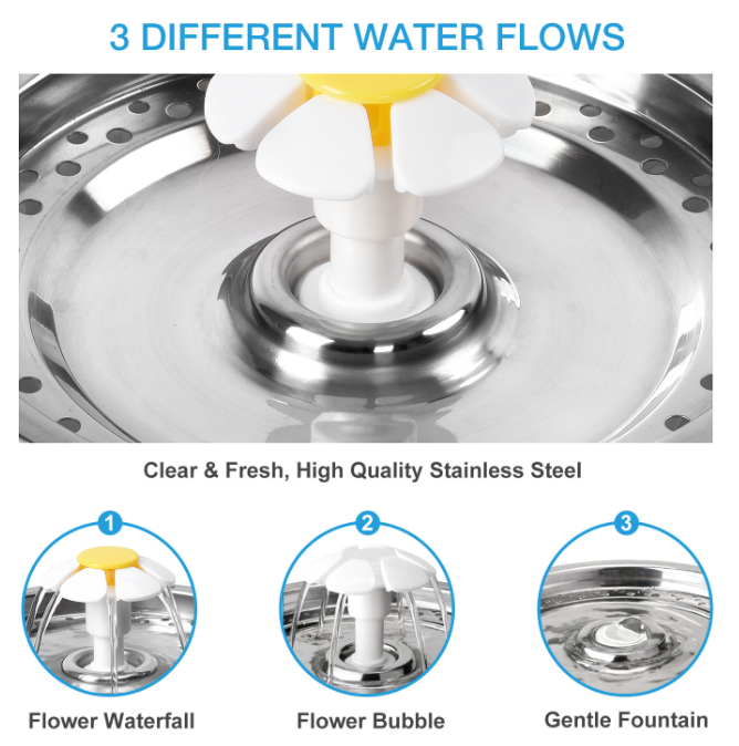 Pet Water Fountain Stainless Steel Drinking Dispenser