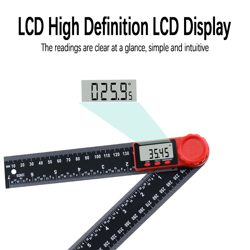 2 in 1 Electronic Digital Angle Finder Ruler
