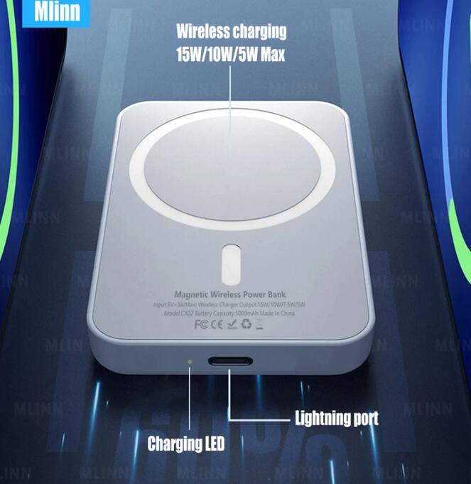 Battery Pack Magnetic Wireless Power Bank 5000 mAh