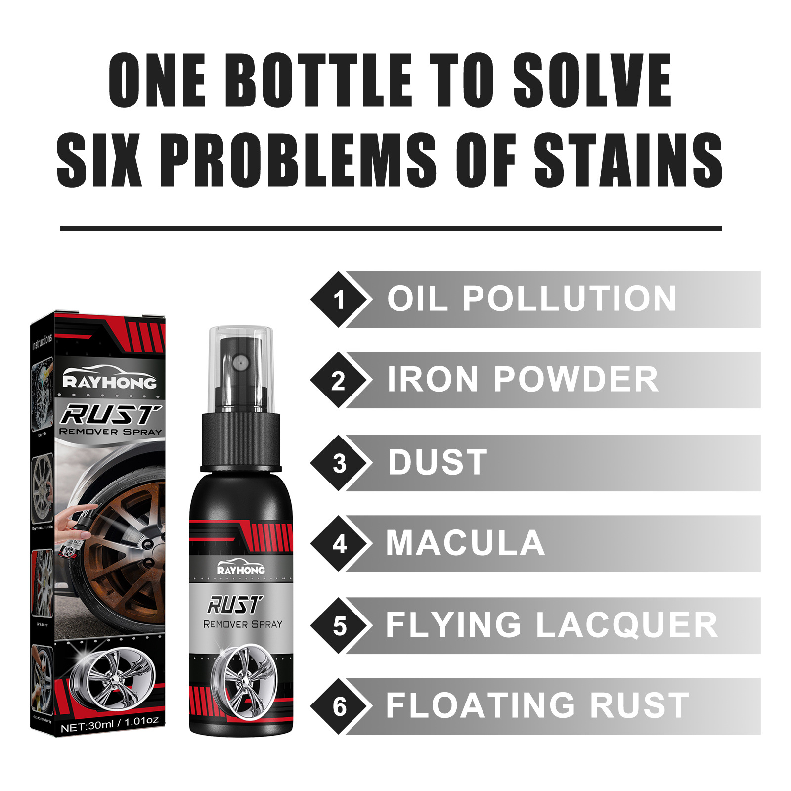Car Rust Remover Derusting Spray Rust Inhibitor Maintenance Cleaning