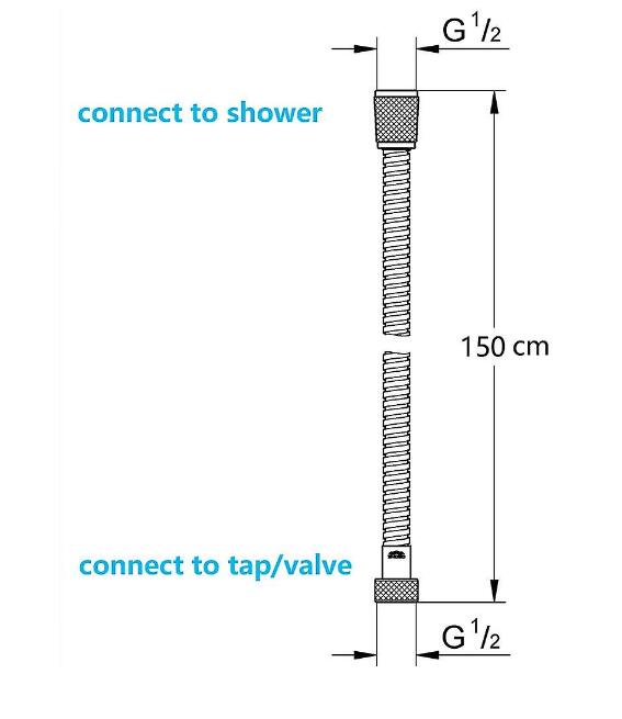 1.5M Shower Hose Black