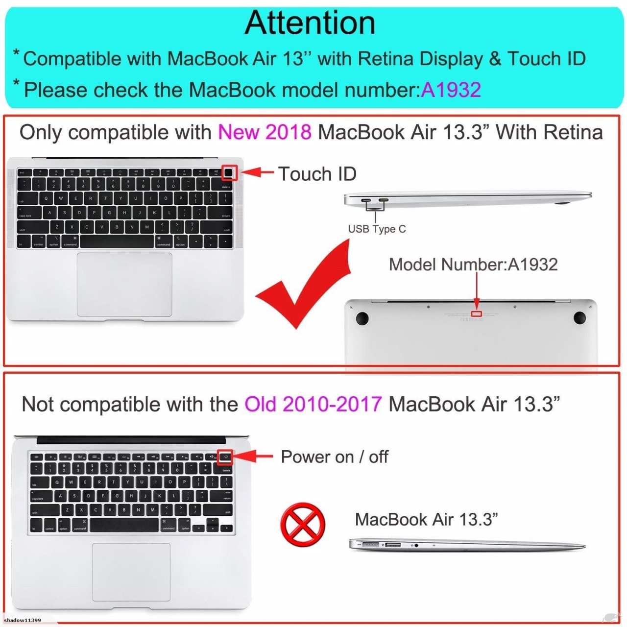 MacBook AIR  2018 2019 13 inch case Rubberized Hard Case
