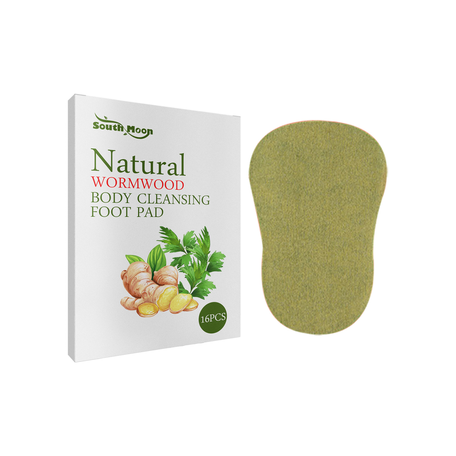 16Pcs Natural Wormwood Body Cleansing Foot Pads