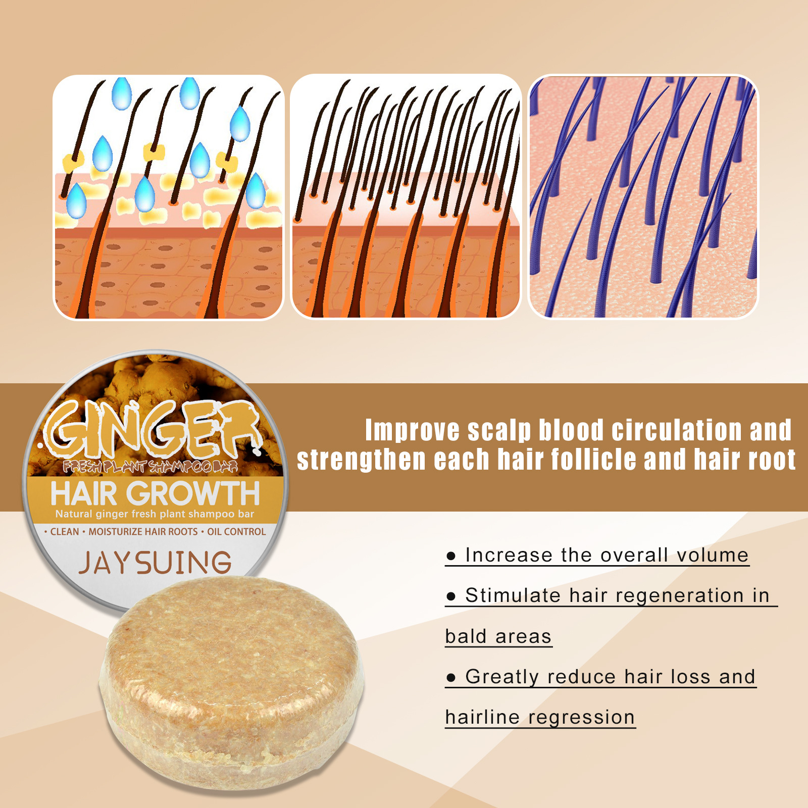Natural Ginger Polygonum Soap Hair Growth