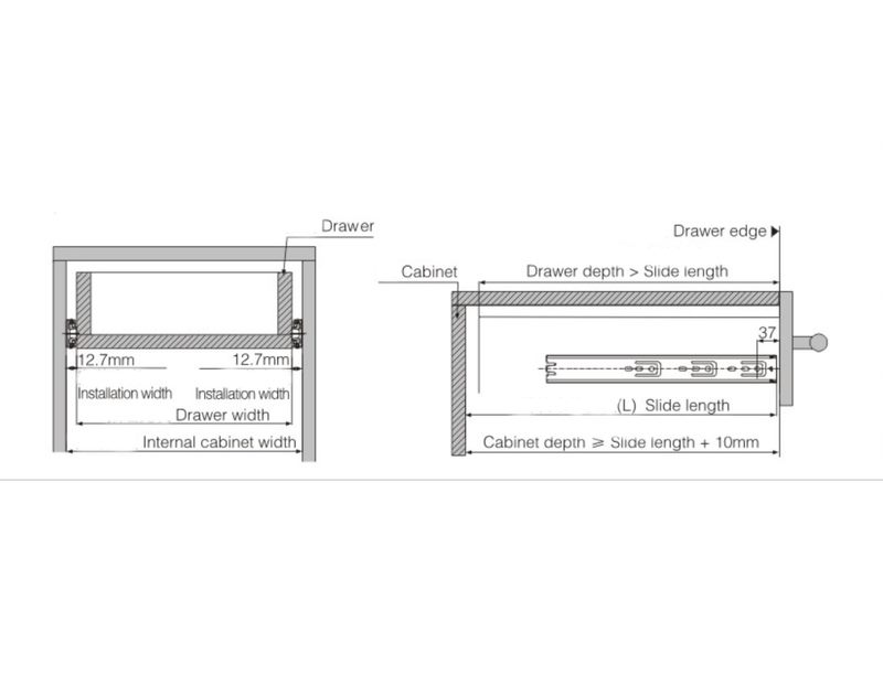 400mm Drawer Runner Soft Close 400mm Drawer Runner Soft Close