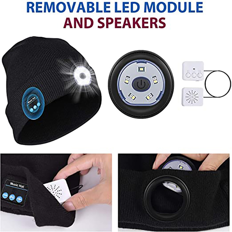 Bluetooth Led Beanie Hat With Music Speakers