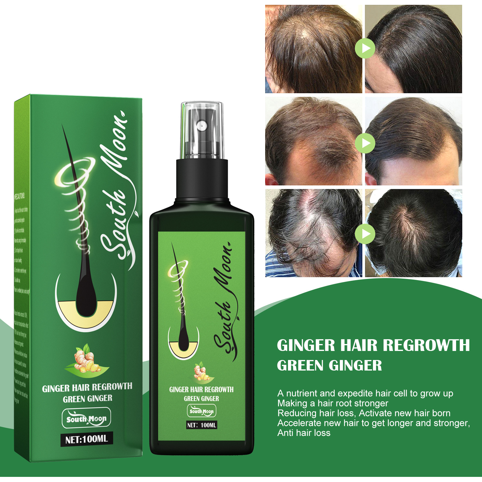 Ginger Serum Spray Hair Loss Hair Thinning Treatment 100ml