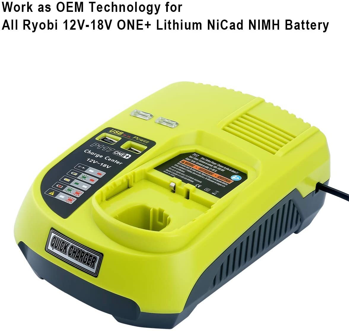 Ryobi Battery Charger 2x USB