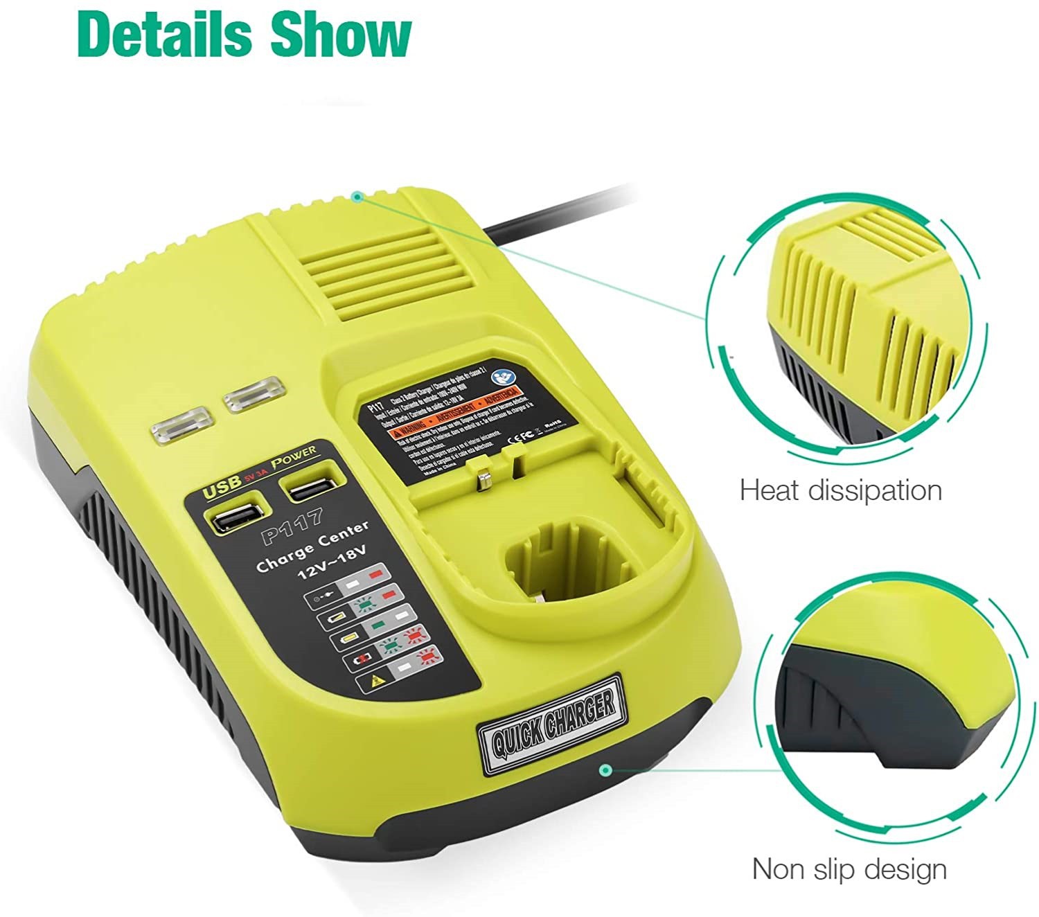 Ryobi Battery Charger 2x USB