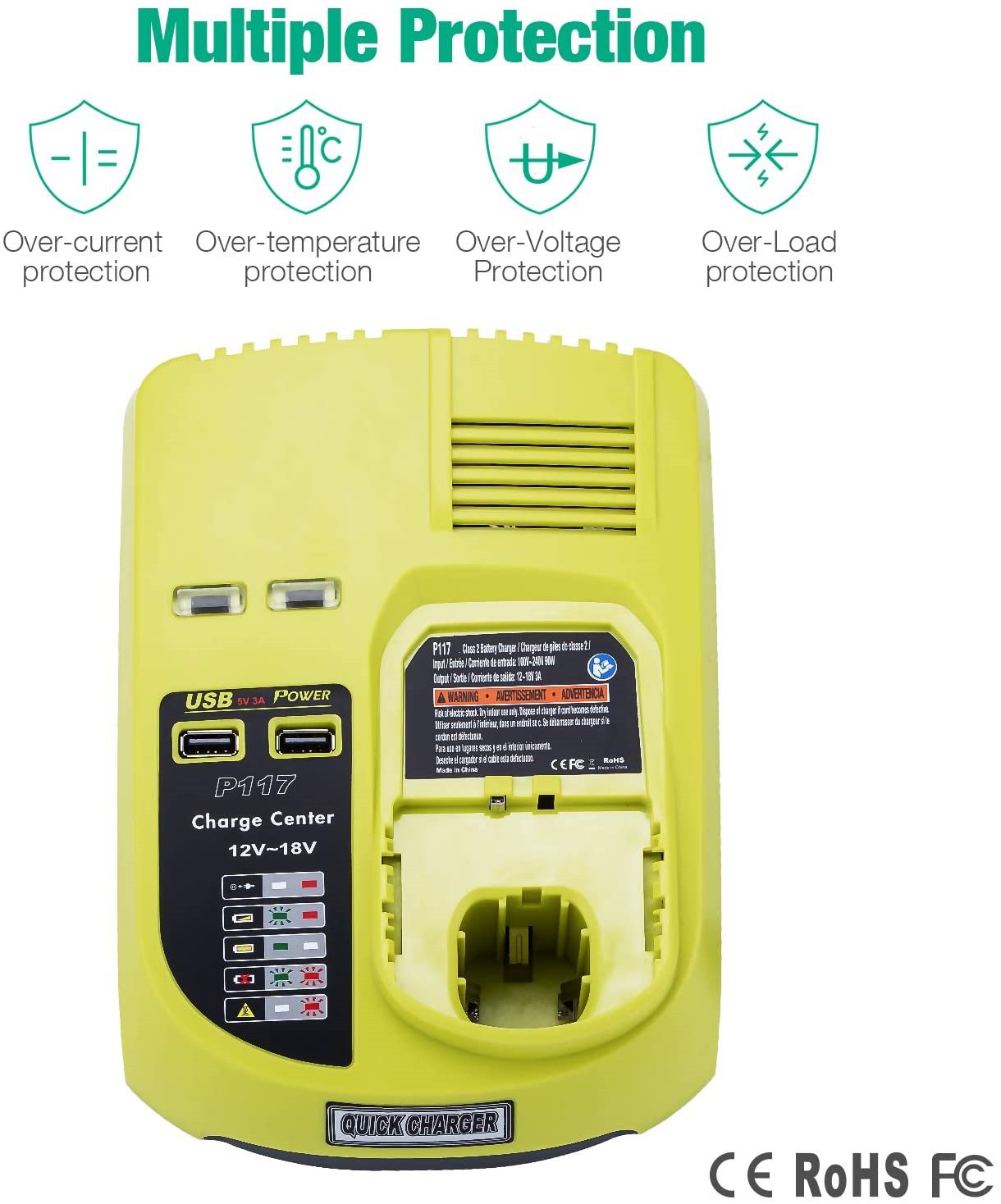 Ryobi Battery Charger 2x USB